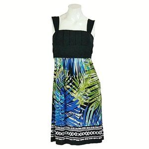 Intermission Tropical Fern & Palm Sleeveless Dress
